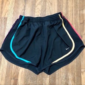 Black + Multicolor Piping Nike Tempo Shorts